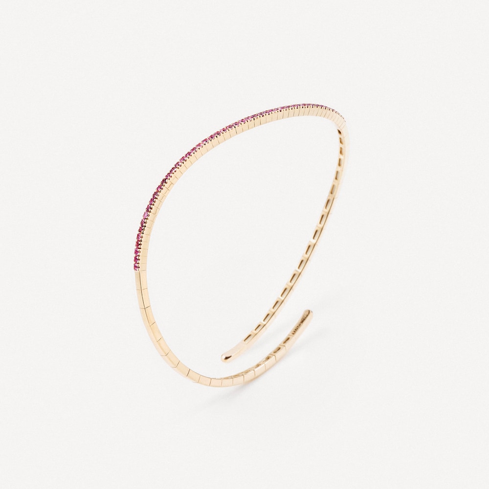 Pulsera abierta de oro con zafiro rosa TOUS ATELIER image number 1