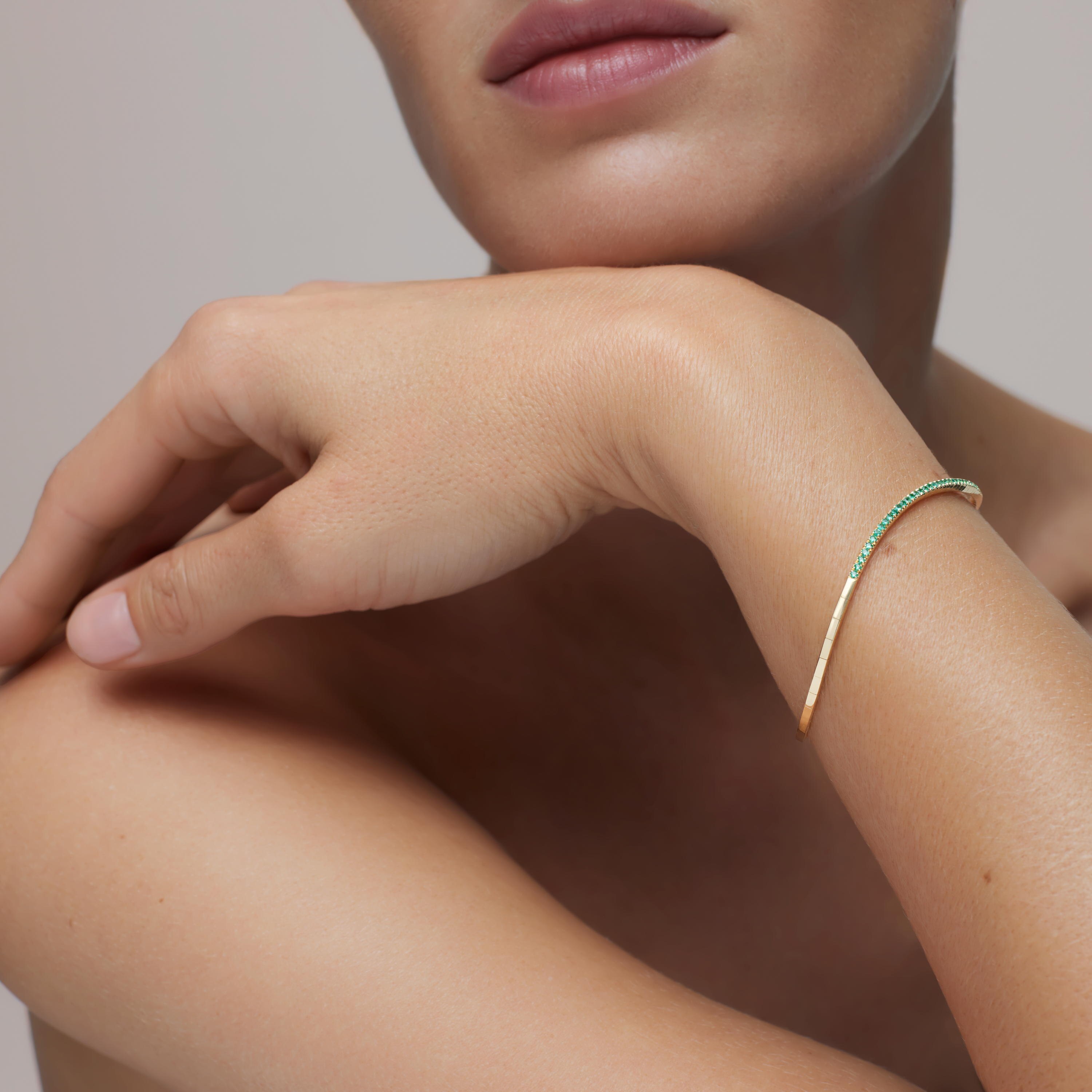 Gold Open bracelet with emeralds TOUS ATELIER