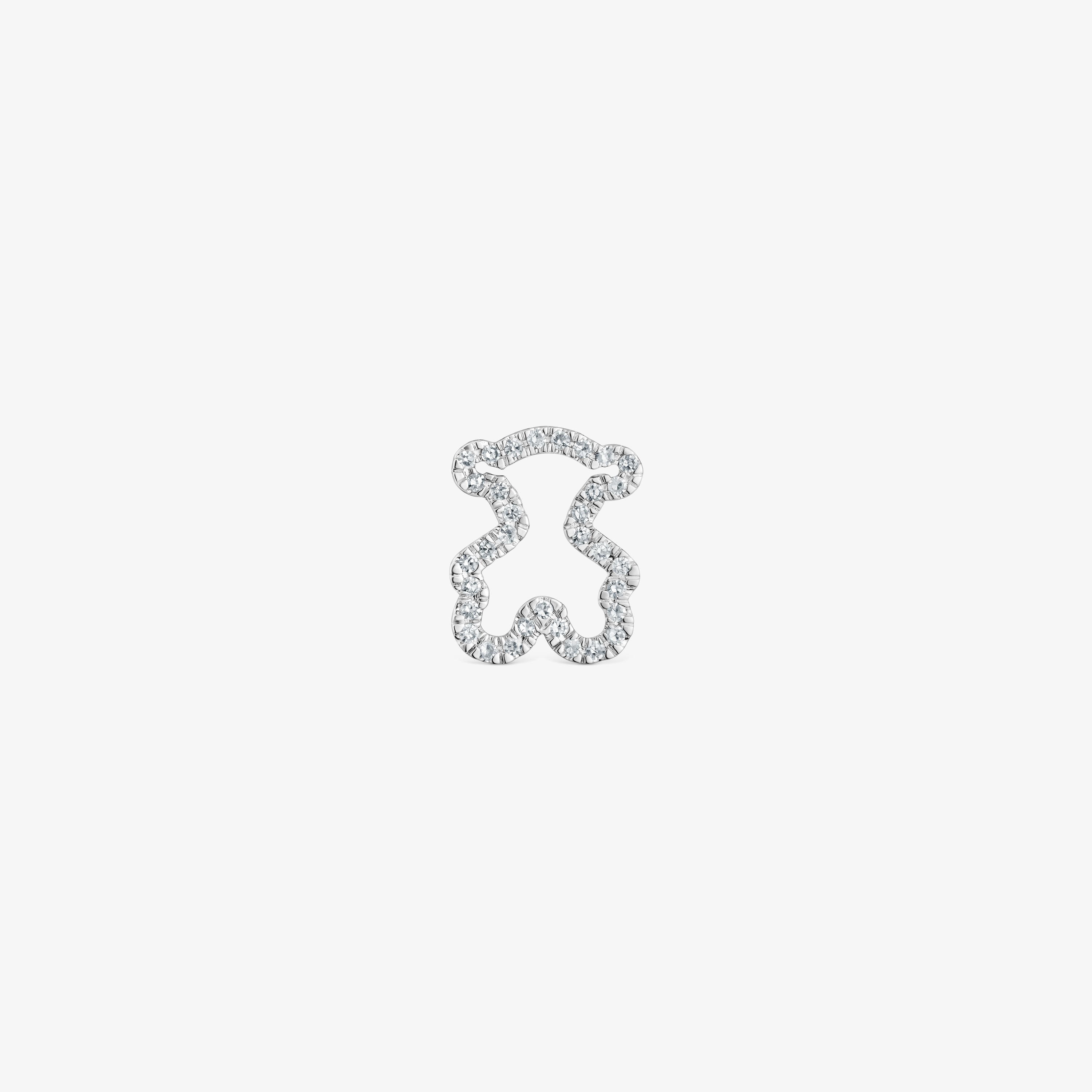 mm 18K white gold bear pendant with diamonds Icon Gems