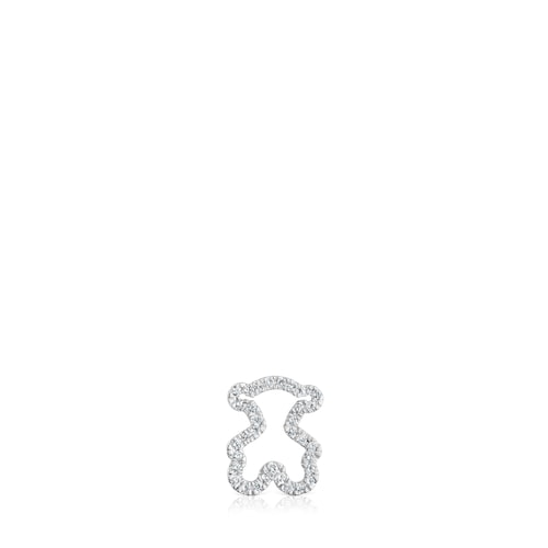 11,5 mm white gold bear pendant with diamonds Icon Gems