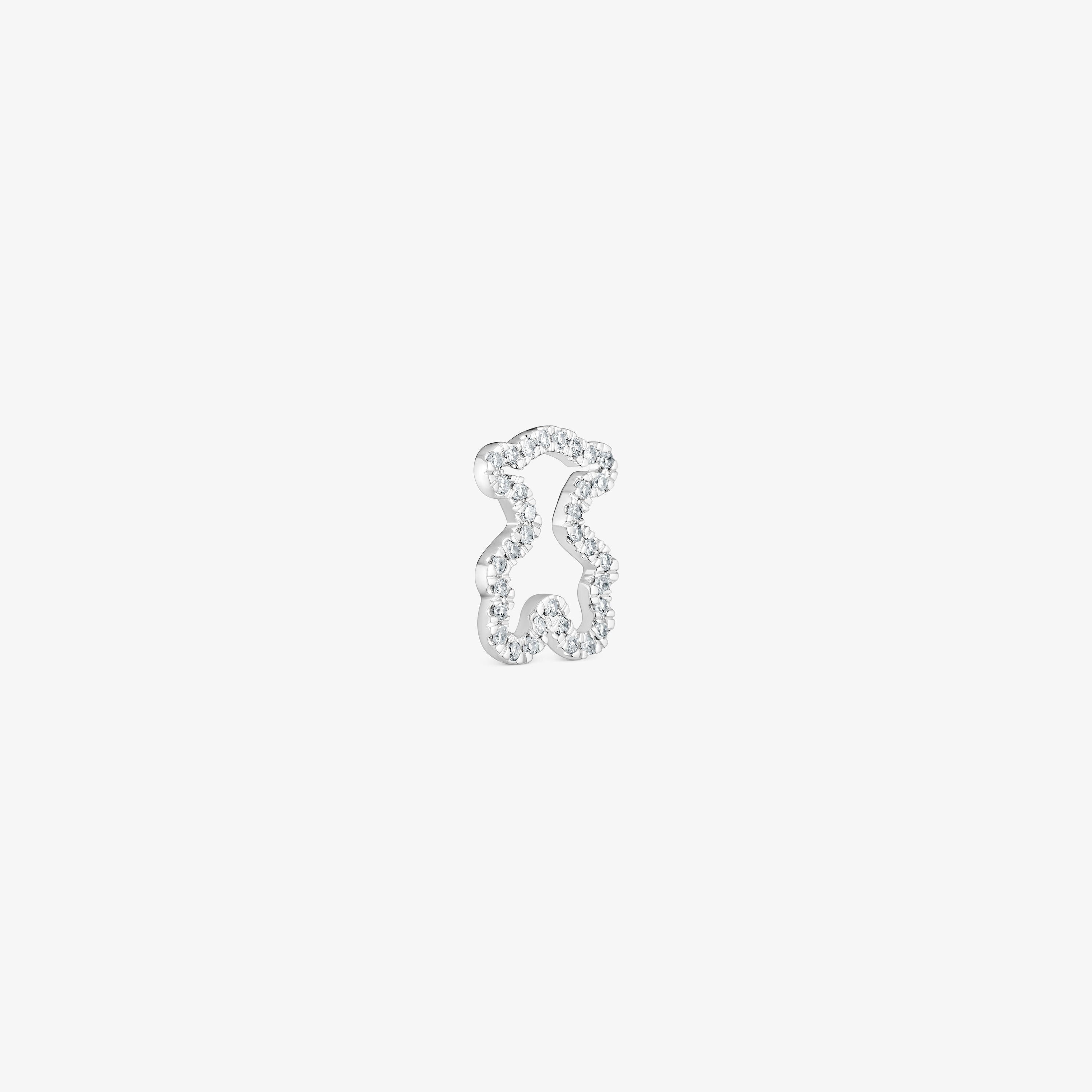 mm 18K white gold bear pendant with diamonds Icon Gems