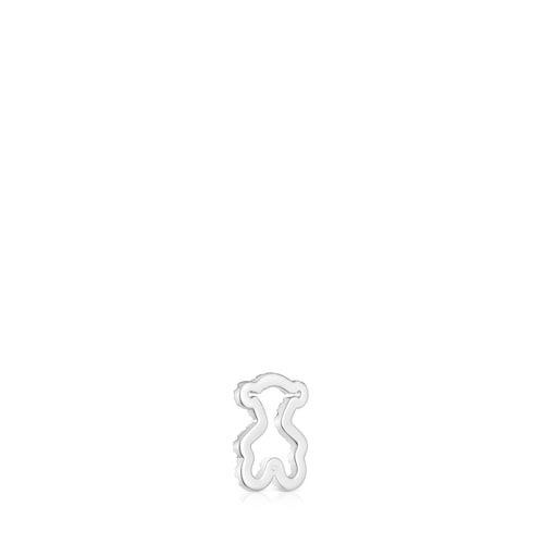 11,5 mm white gold bear pendant with diamonds Icon Gems