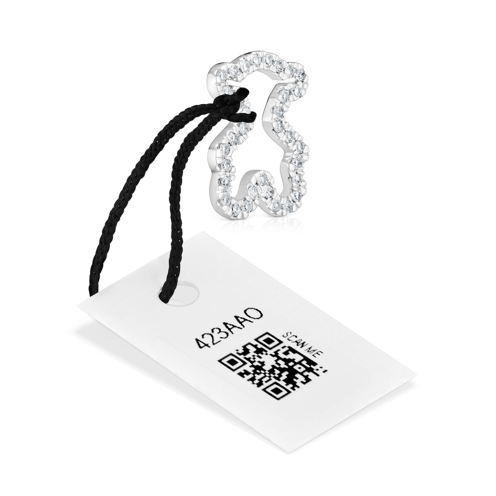 11,5 mm white gold bear pendant with diamonds Icon Gems 11,5 mm white gold bear pendant with diamonds Icon Gems