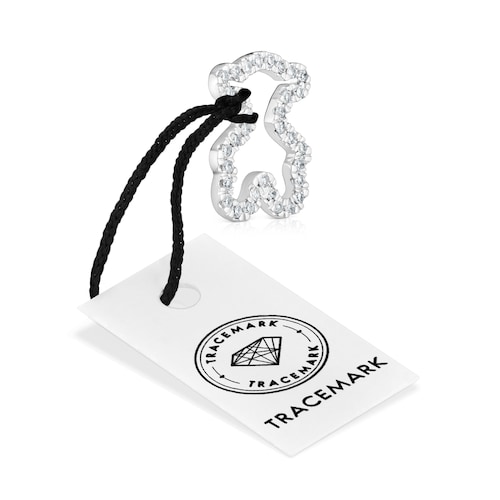 11,5 mm white gold bear pendant with diamonds Icon Gems