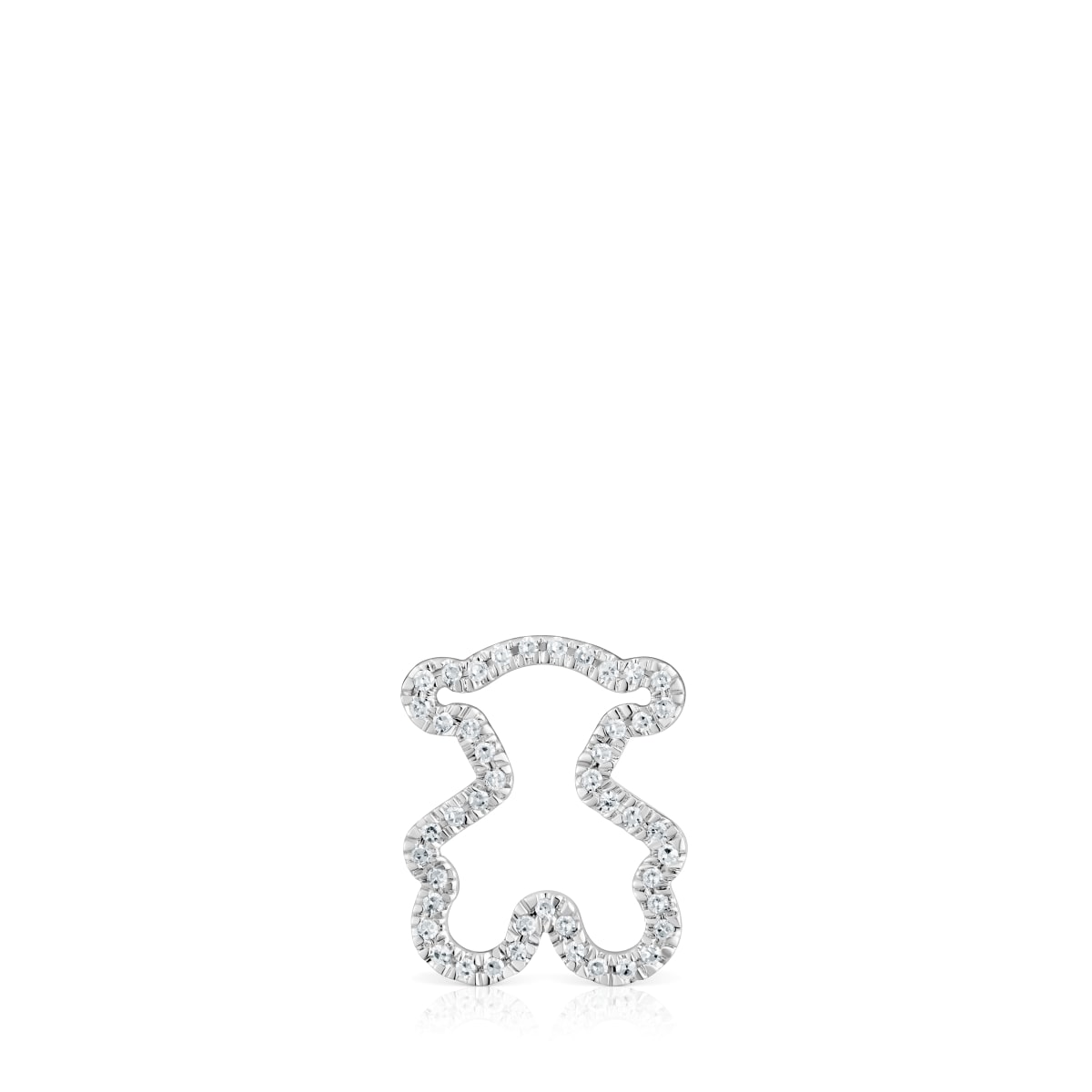16 mm white gold bear pendant with diamonds Icon Gems
