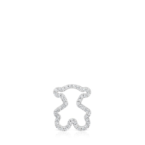 16 mm white gold bear pendant with diamonds Icon Gems