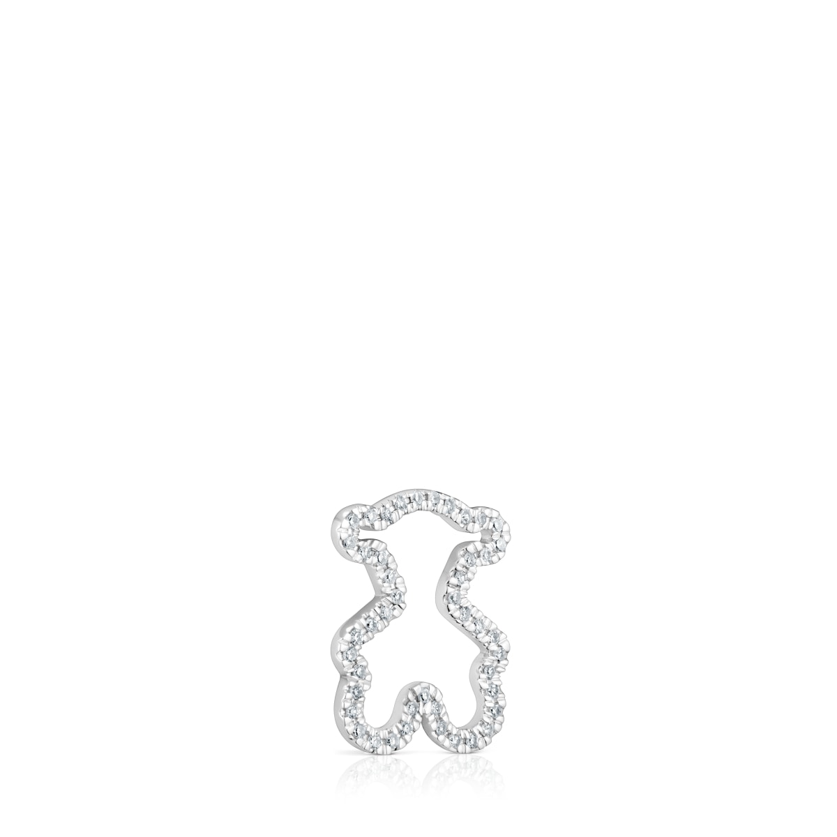 16 mm white gold bear pendant with diamonds Icon Gems