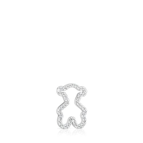 16 mm white gold bear pendant with diamonds Icon Gems