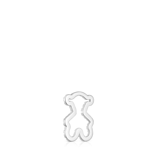 16 mm white gold bear pendant with diamonds Icon Gems