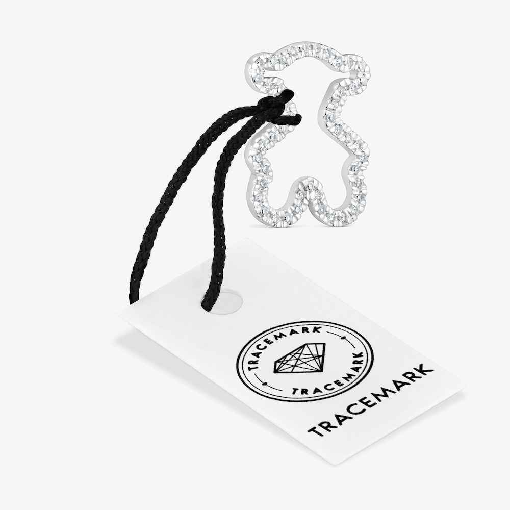 16&nbsp;mm pr&iacute;vesok medved&iacute;ka z&nbsp;bieleho zlata s&nbsp;diamantmi Icon Gems