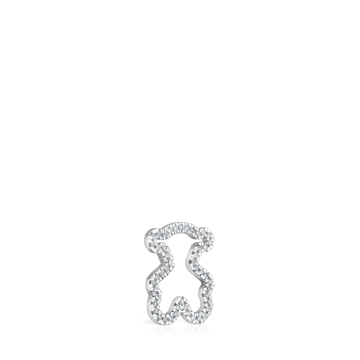 Colgante oso de oro blanco con diamantes 14 mm Icon Gems