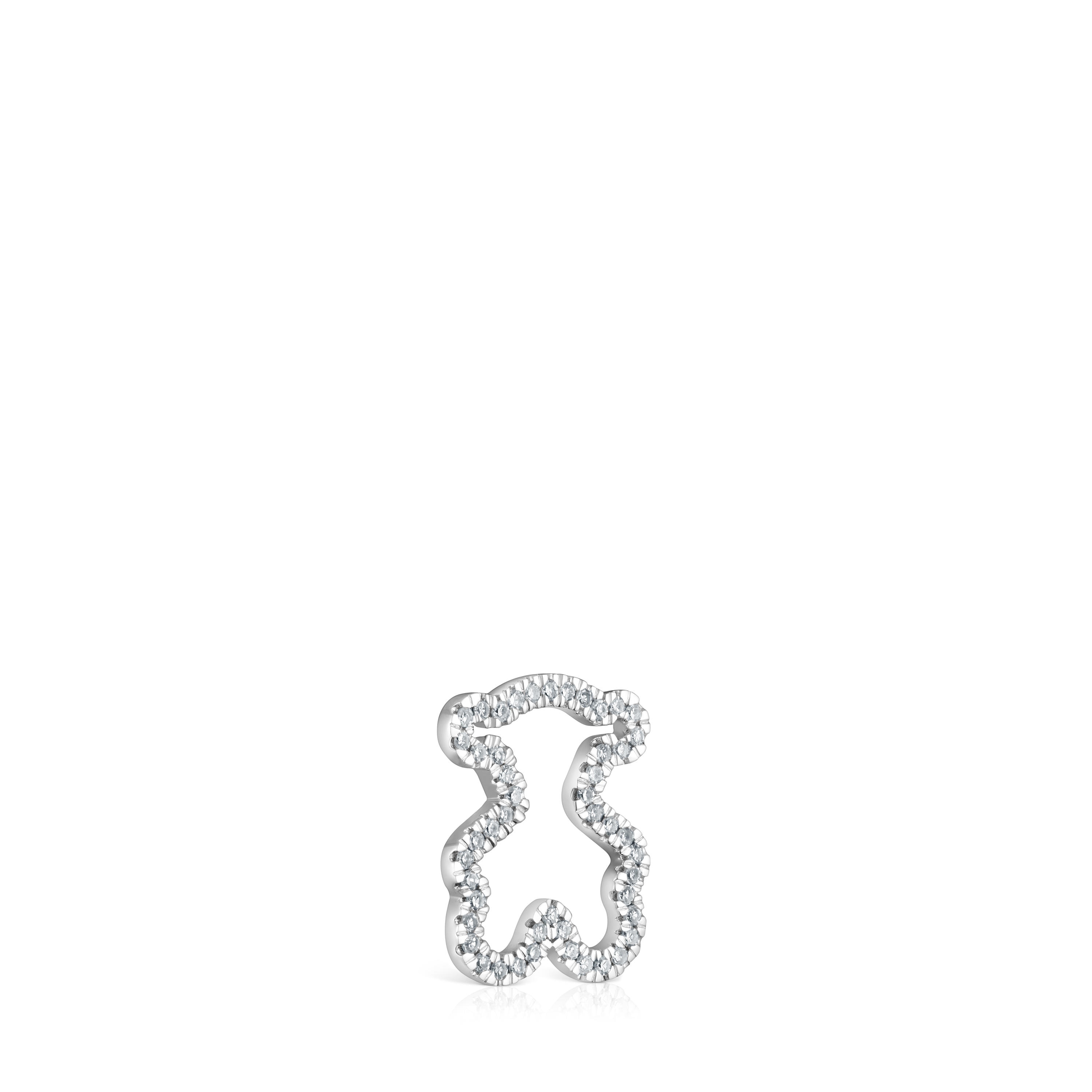 14 mm white gold bear pendant with diamonds Icon Gems