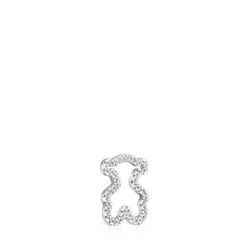 14 mm white gold bear pendant with diamonds Icon Gems