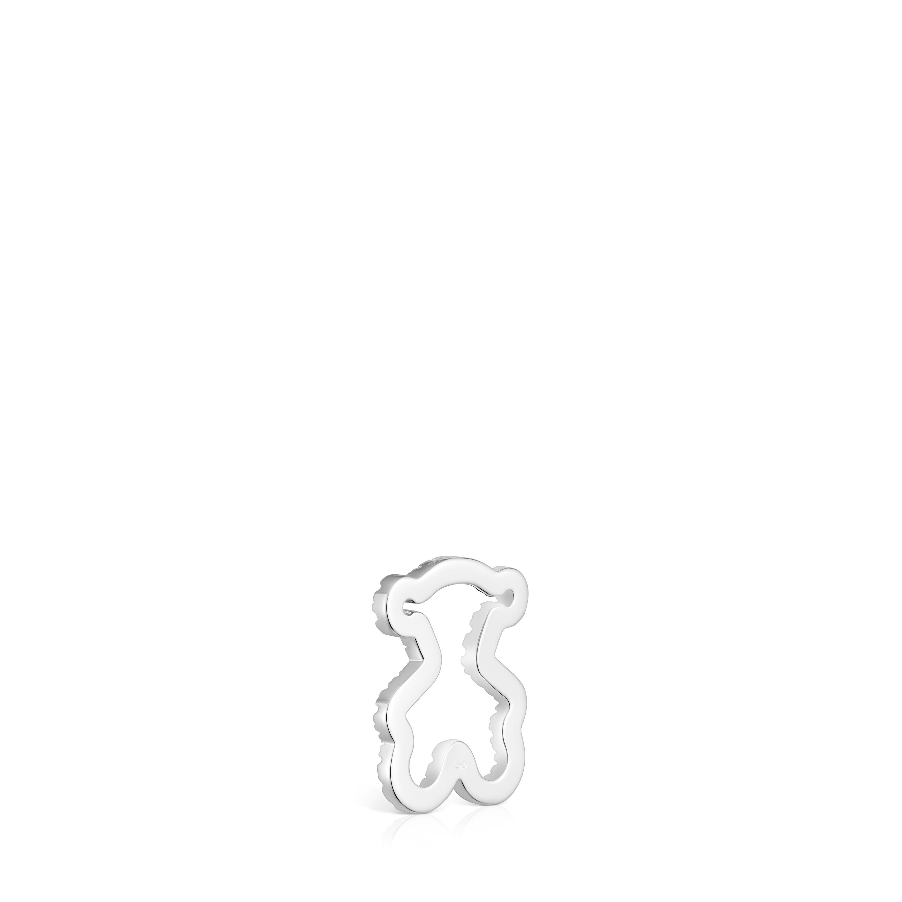 14 mm white gold bear pendant with diamonds Icon Gems