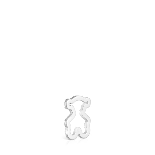 14 mm white gold bear pendant with diamonds Icon Gems