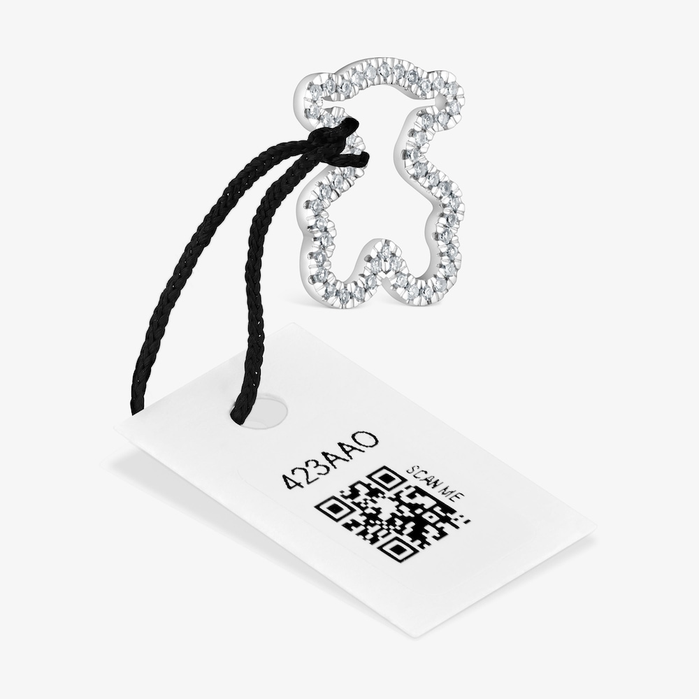 14&nbsp;mm pr&iacute;vesok medved&iacute;ka z&nbsp;bieleho zlata s&nbsp;diamantmi Icon Gems