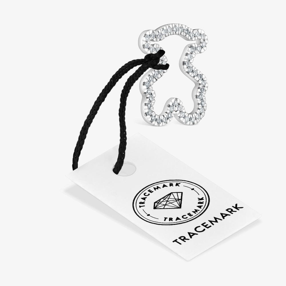 14&nbsp;mm pr&iacute;vesok medved&iacute;ka z&nbsp;bieleho zlata s&nbsp;diamantmi Icon Gems