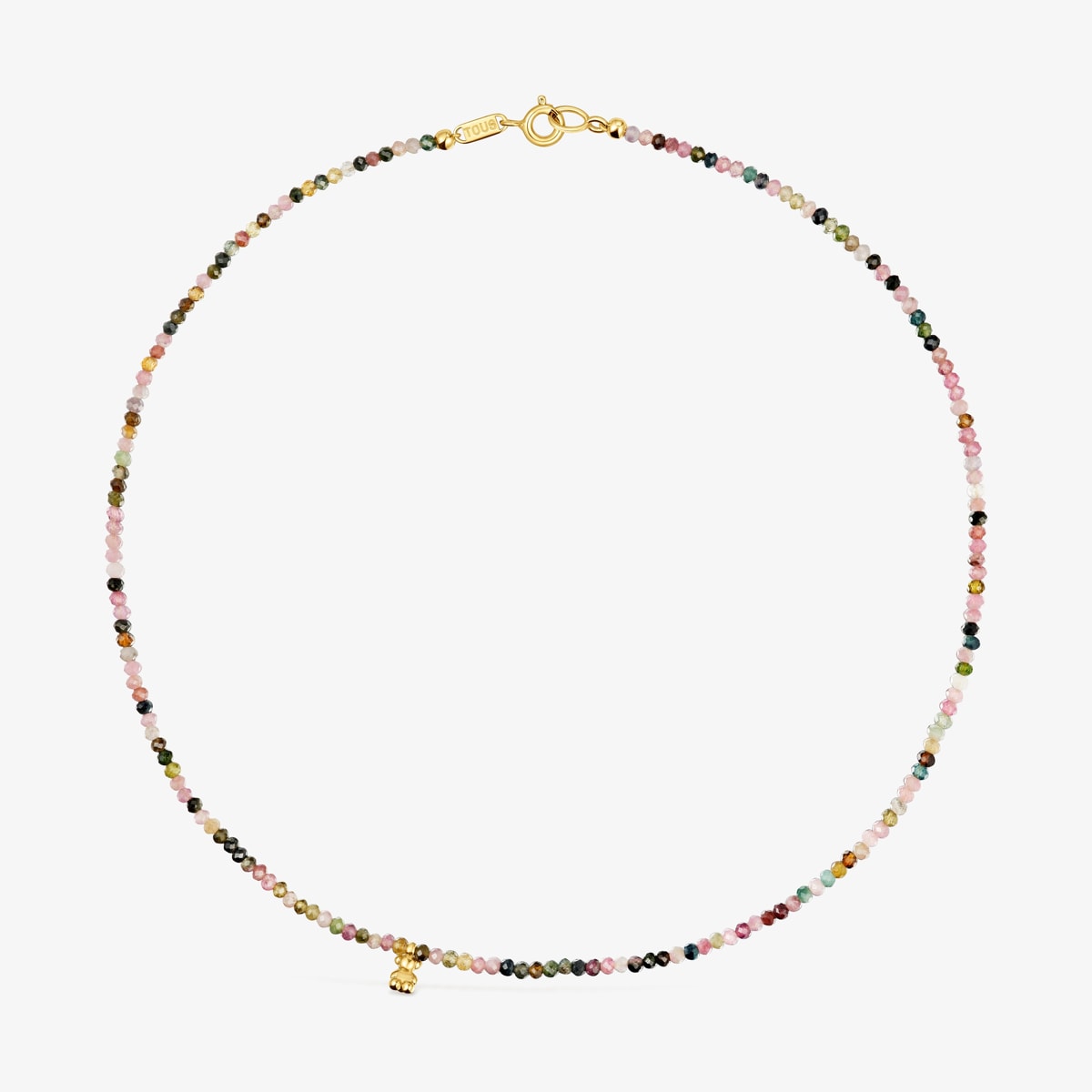 Tous - Collar Corto Con Baño De Oro 18 Kt Sobre Plata Y Turmalinas Bold Bear - Multi