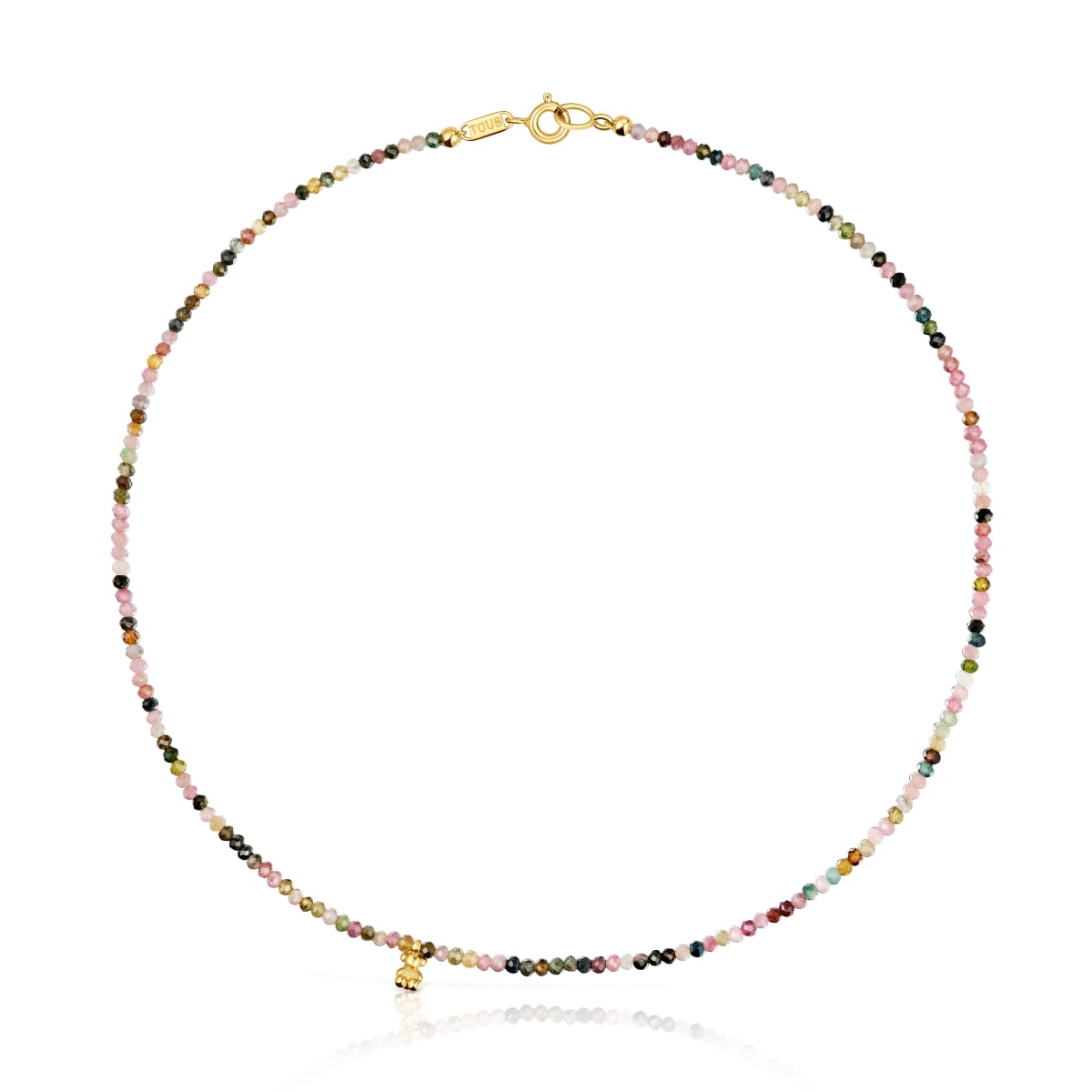 Tous - Collar Corto Con Baño De Oro 18 Kt Sobre Plata Y Turmalinas Bold Bear - Dorado