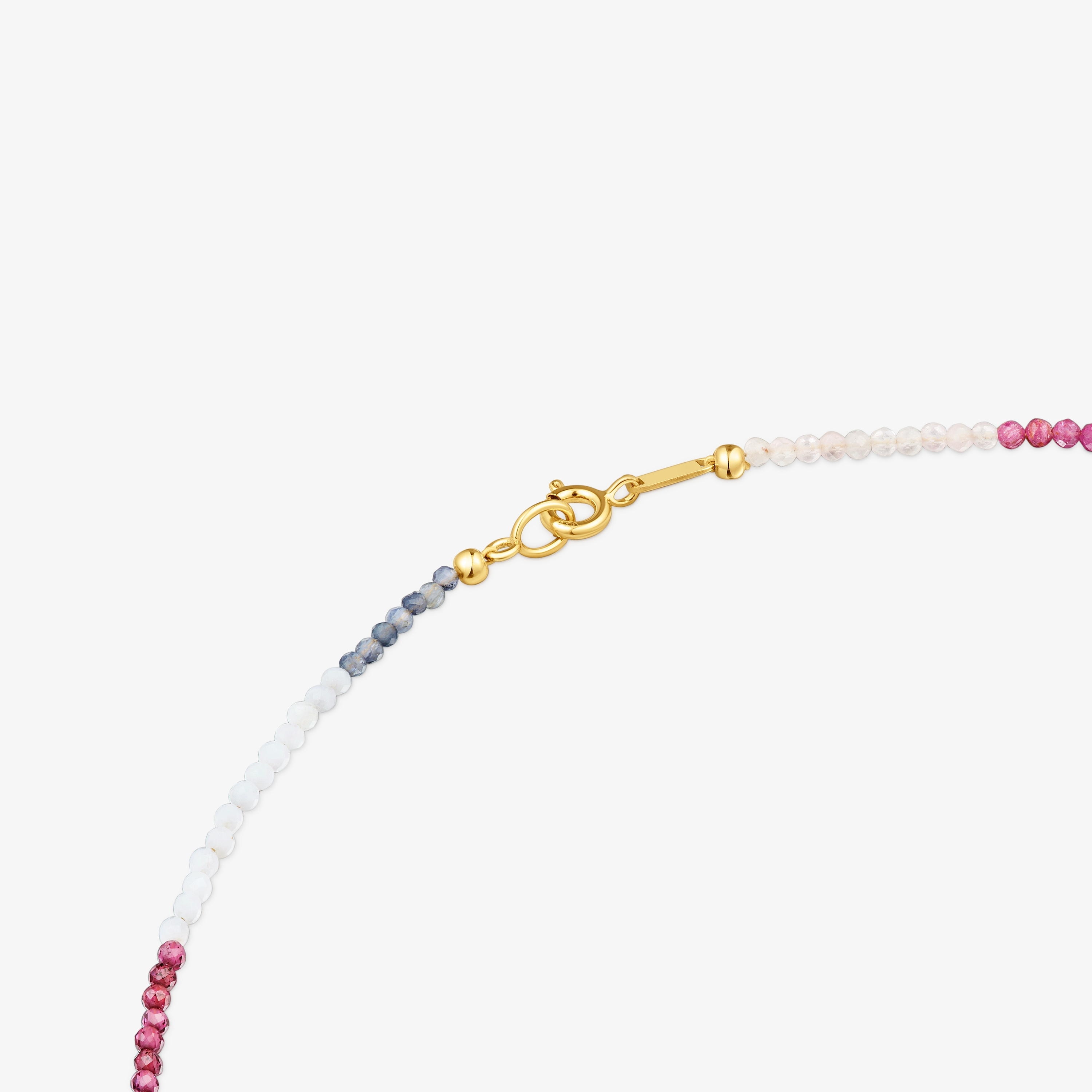 Short 18K gold vermeil Necklace with tourmalines Bold Bear