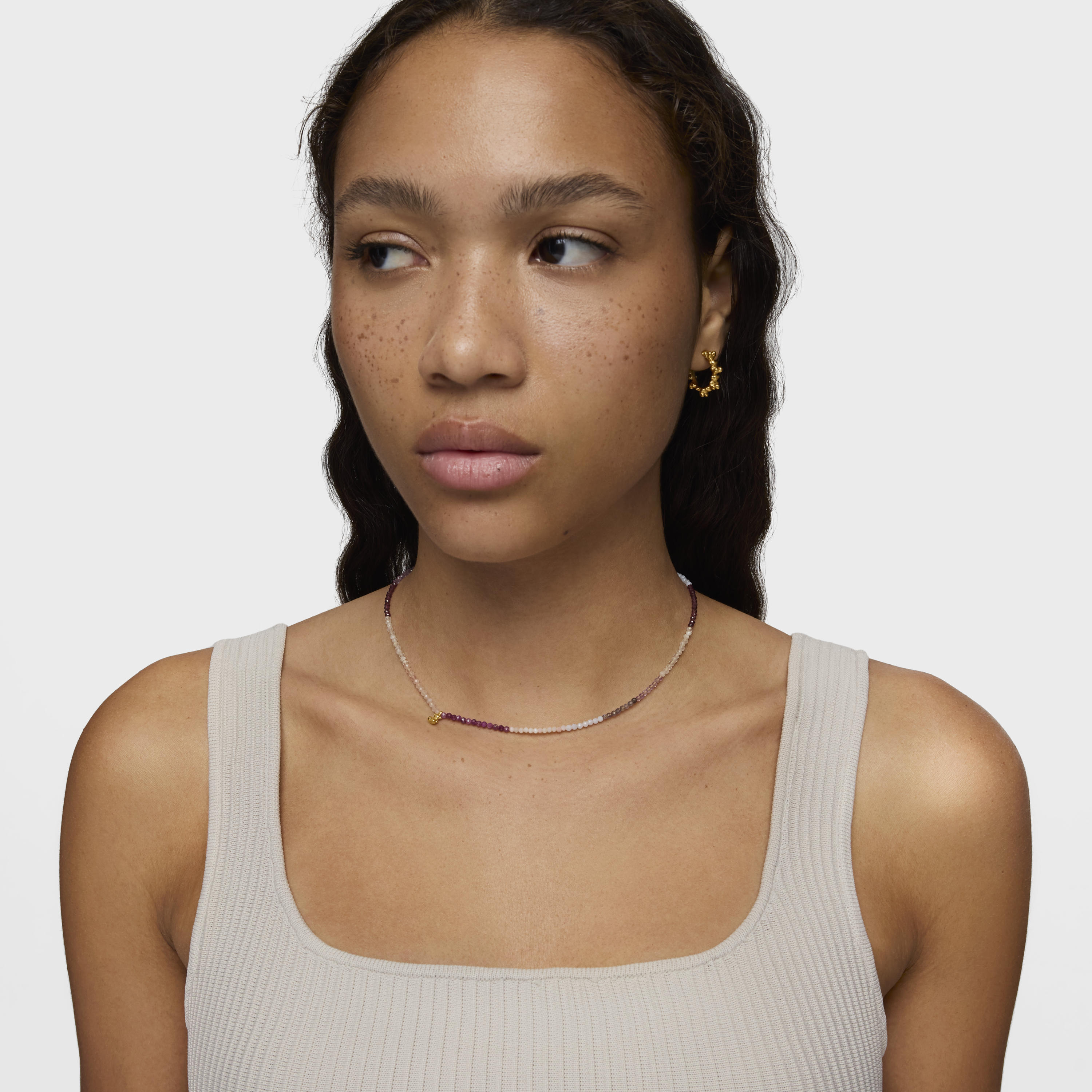 Short 18K gold vermeil Necklace with tourmalines Bold Bear