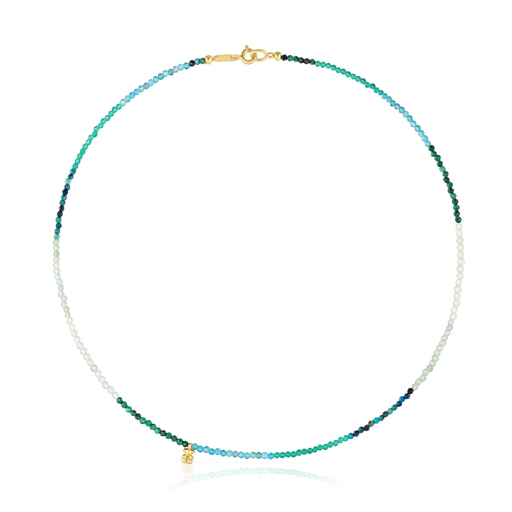 Collar corto con baño de oro 18 kt sobre plata y turmalinas Bold Bear Collar corto con baño de oro 18 kt sobre plata y turmalinas Bold Bear