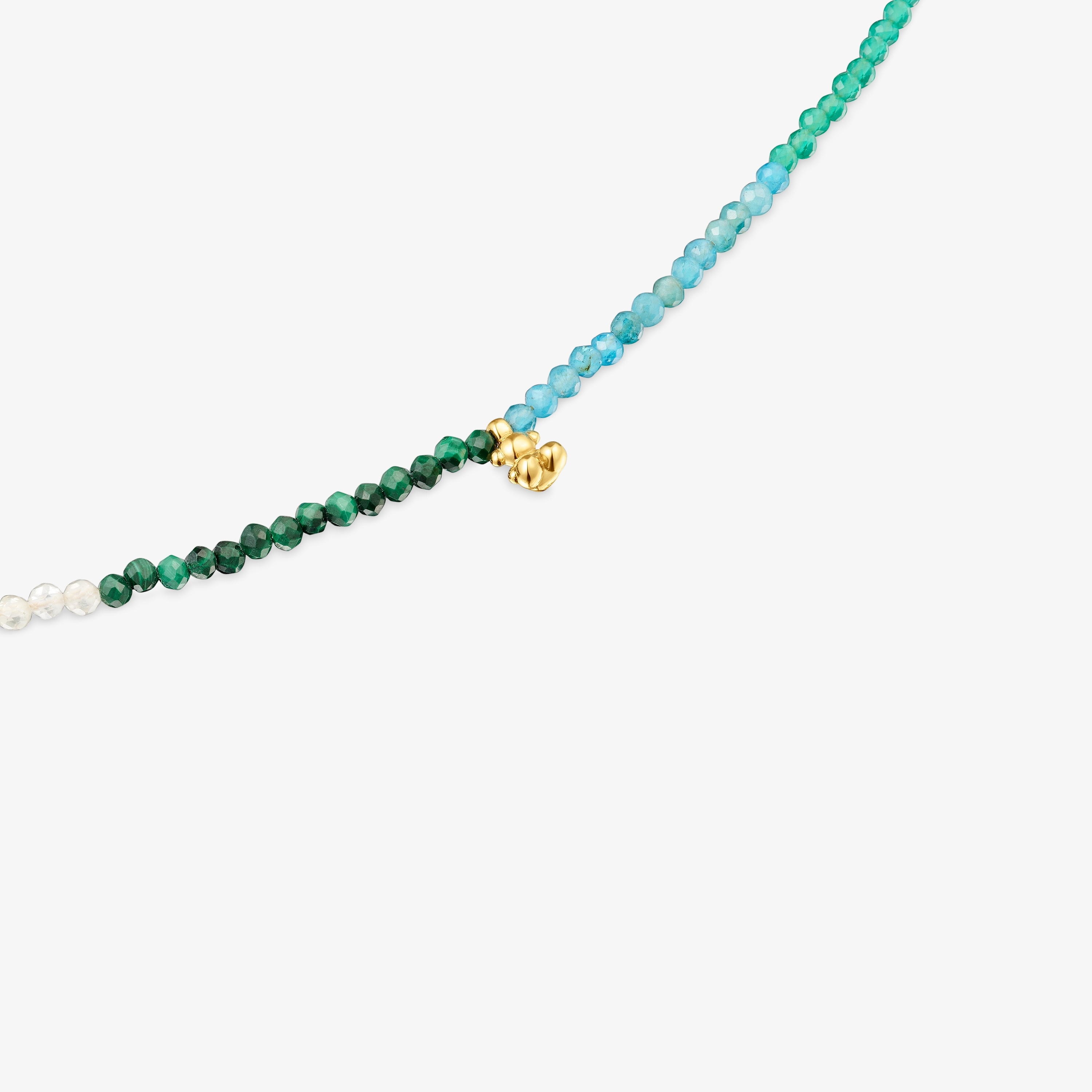 Short 18K gold vermeil Necklace with tourmalines Bold Bear