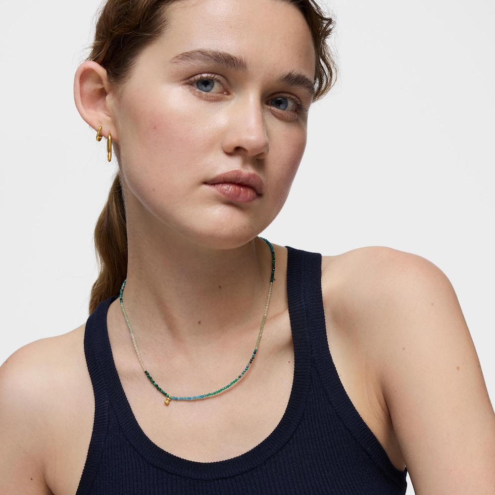 Kr&oacute;tki naszyjnik ze srebra pokrytego 18-karatowym złotem z turmalinami Bold Bear