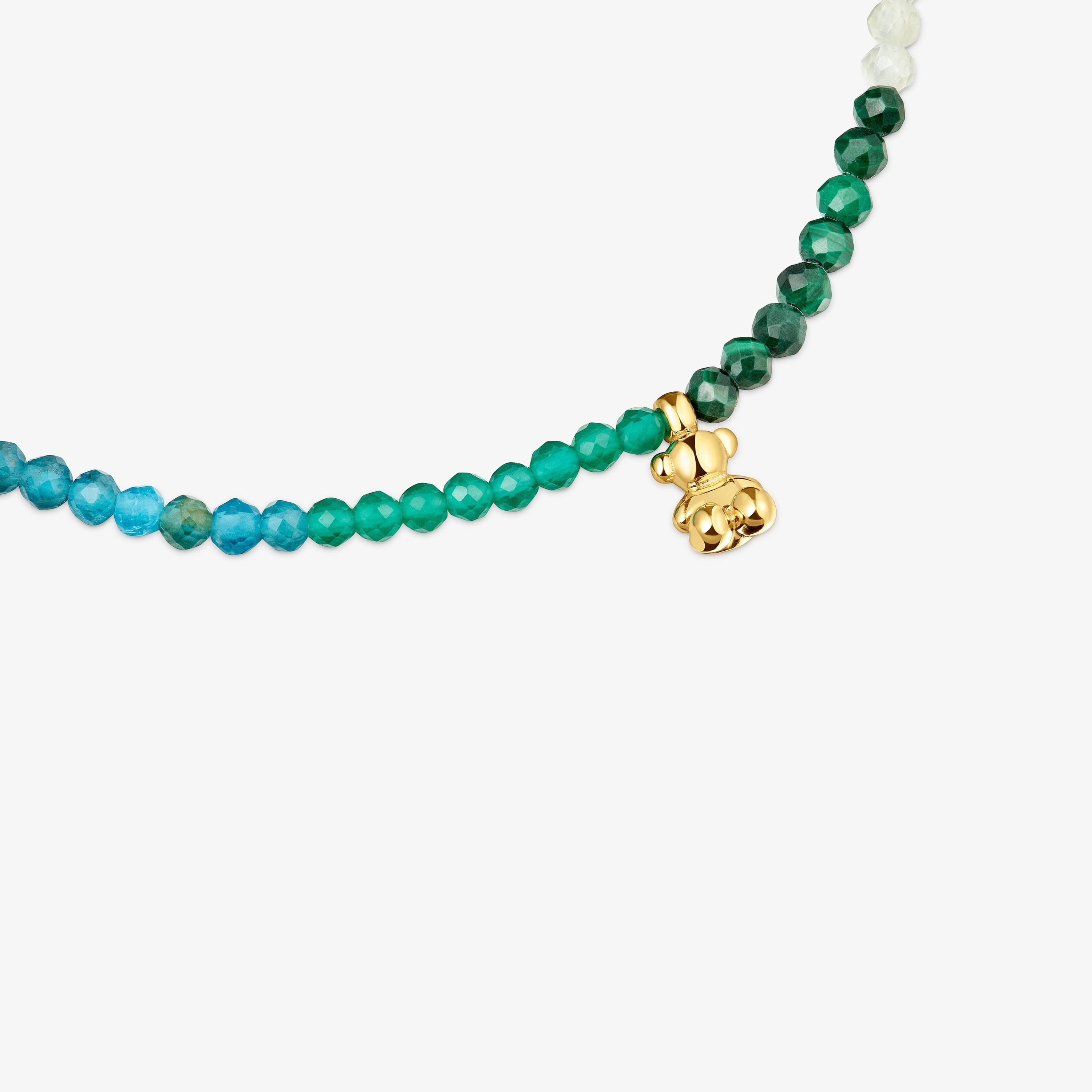 18K gold vermeil elastic Bracelet with green gemstones TOUS Bold Bear
