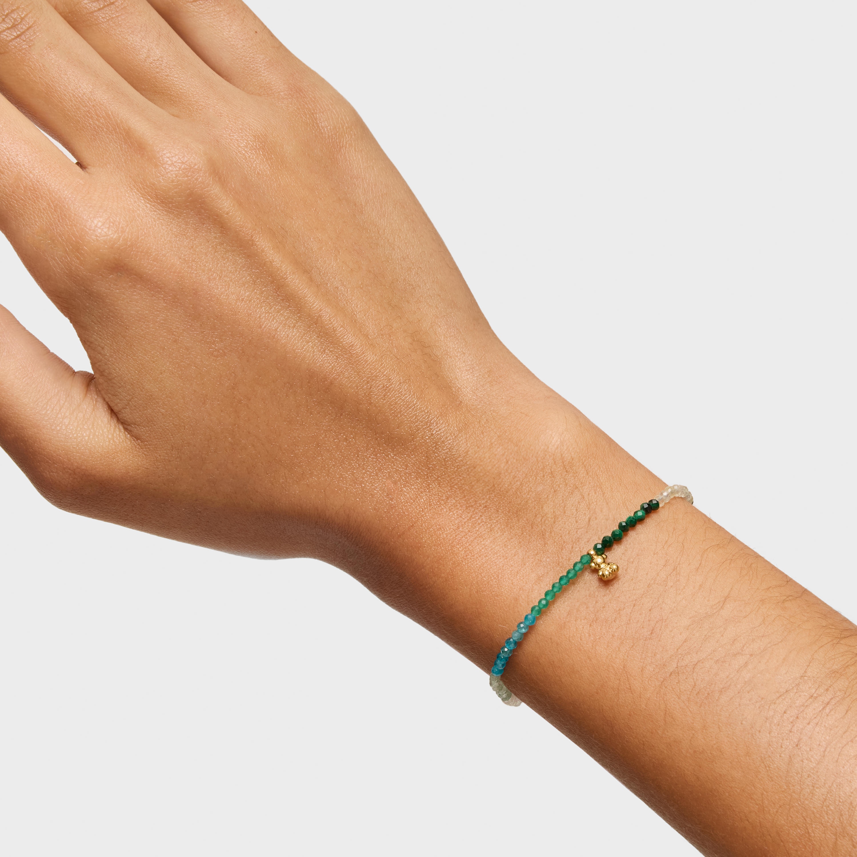 18K gold vermeil elastic Bracelet with green gemstones TOUS Bold Bear