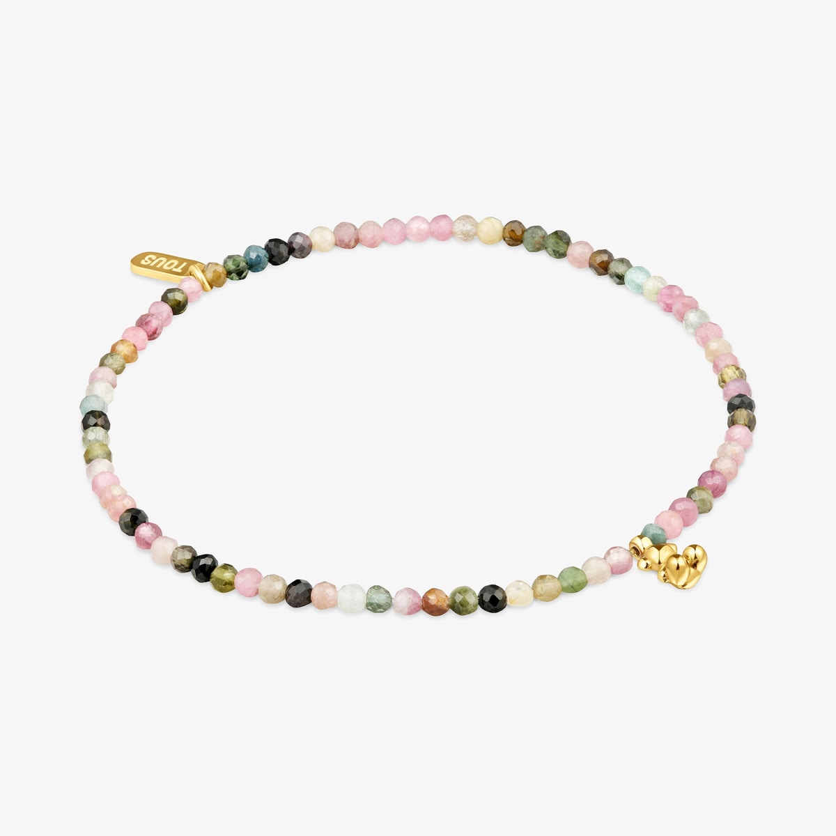 Tous - Pulsera Elástica Con Baño De Oro 18 Kt Sobre Plata Y Turmalinas Bold Bear - Multi