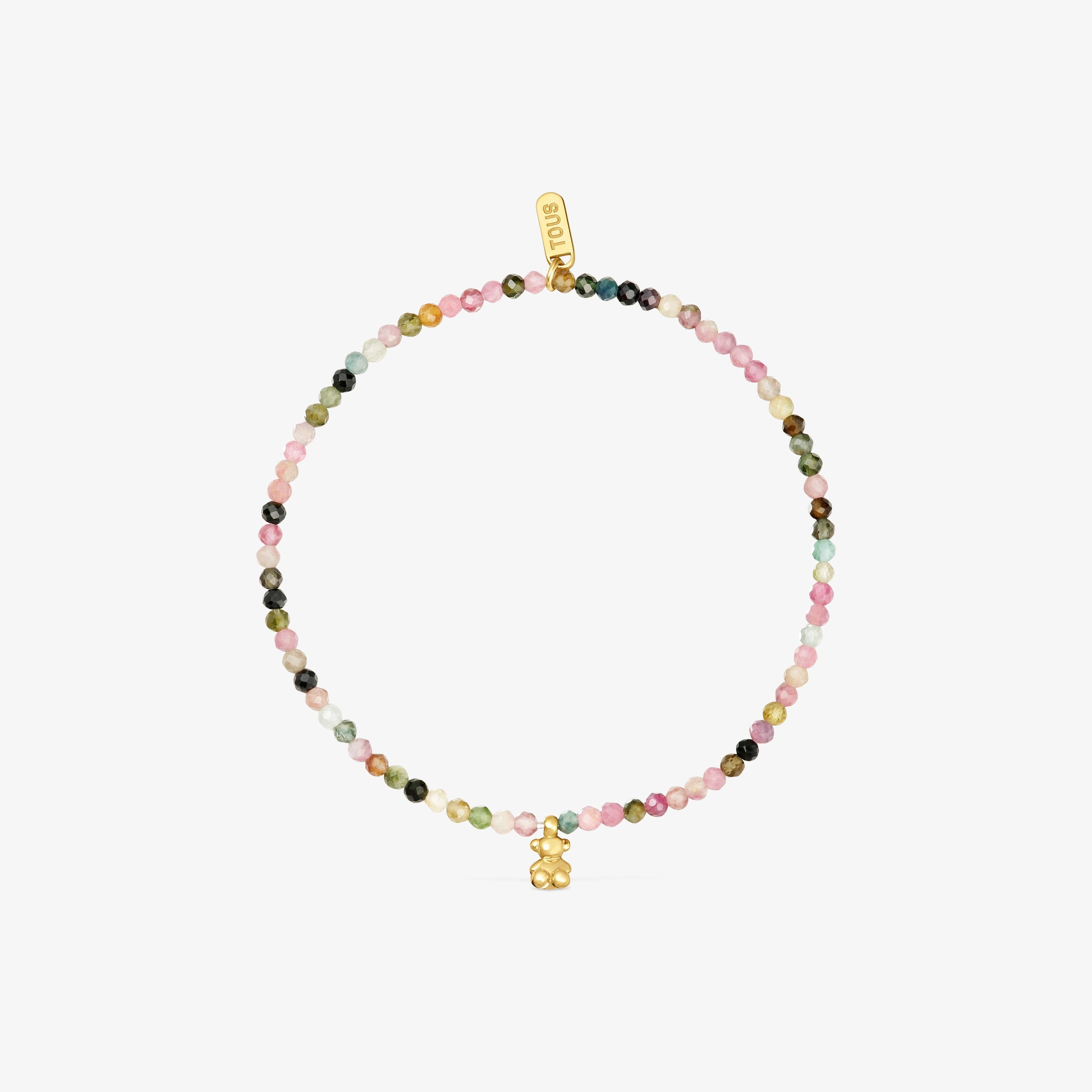 18K gold vermeil elastic Bracelet with tourmalines TOUS Bold Bear