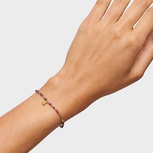 18kt gold plating over silver elastic Bracelet with tourmalines TOUS Bold Bear