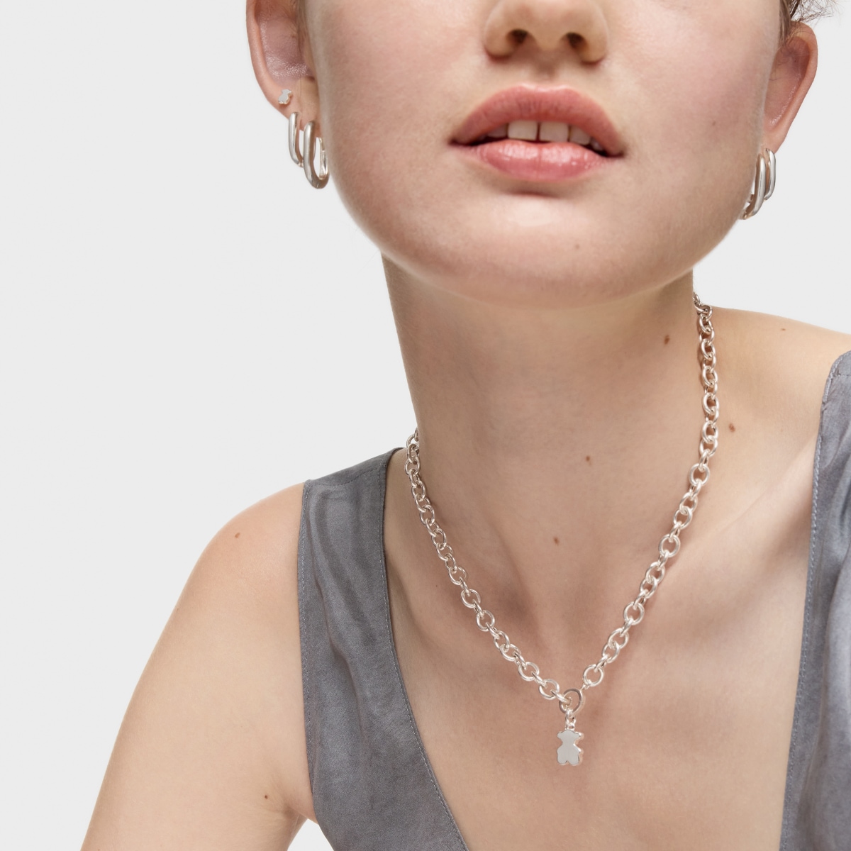Small 12mm silver bear pendant Sweet Dolls