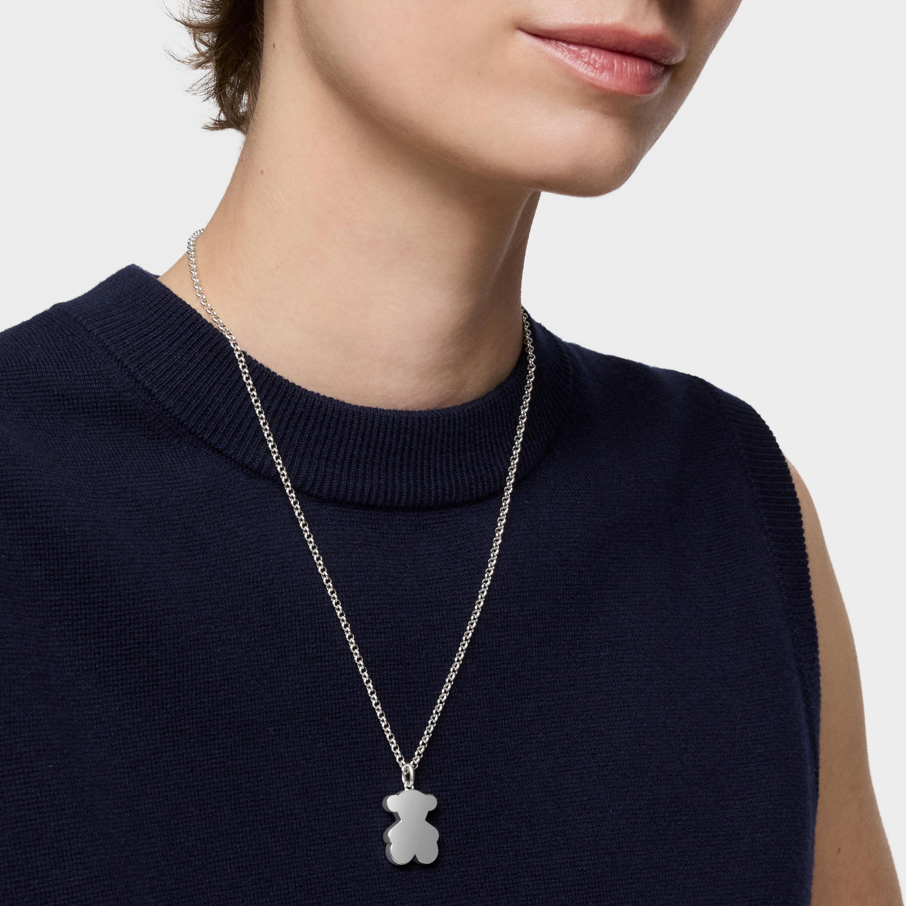 Medium 22mm silver bear Pendant Sweet Dolls