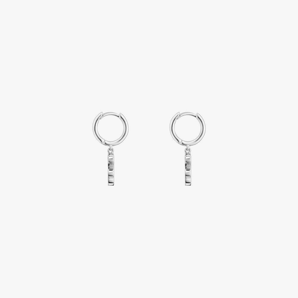 Kolczyki kreolki ze srebra z charmsem w kształcie misia Sweet Dolls