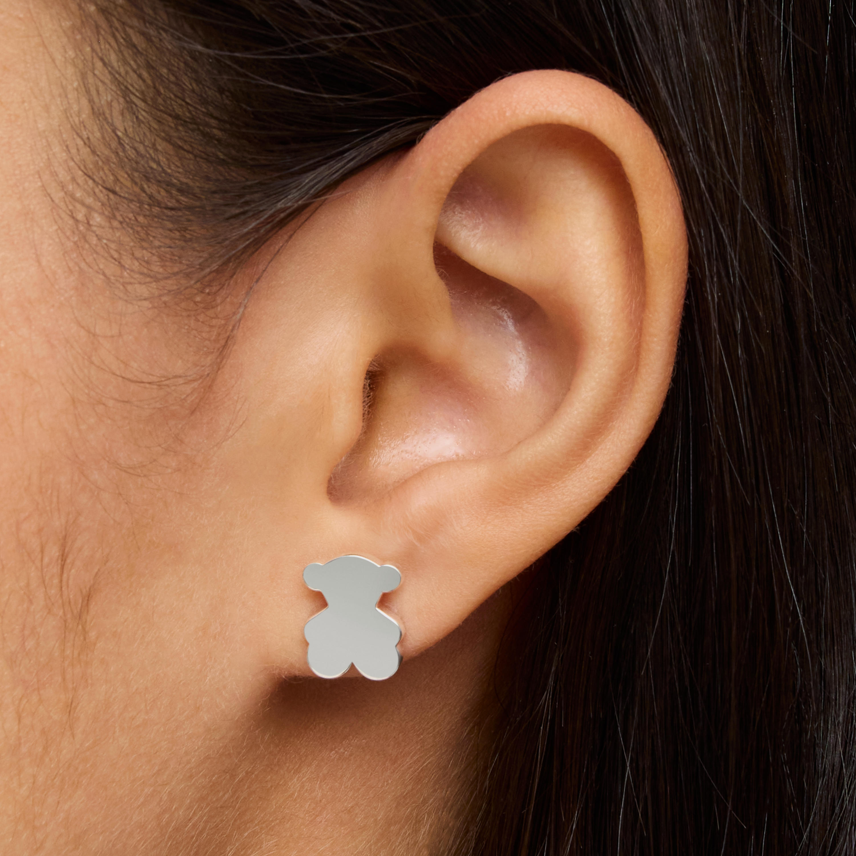 Silver 12mm Bear earrings Sweet Dolls