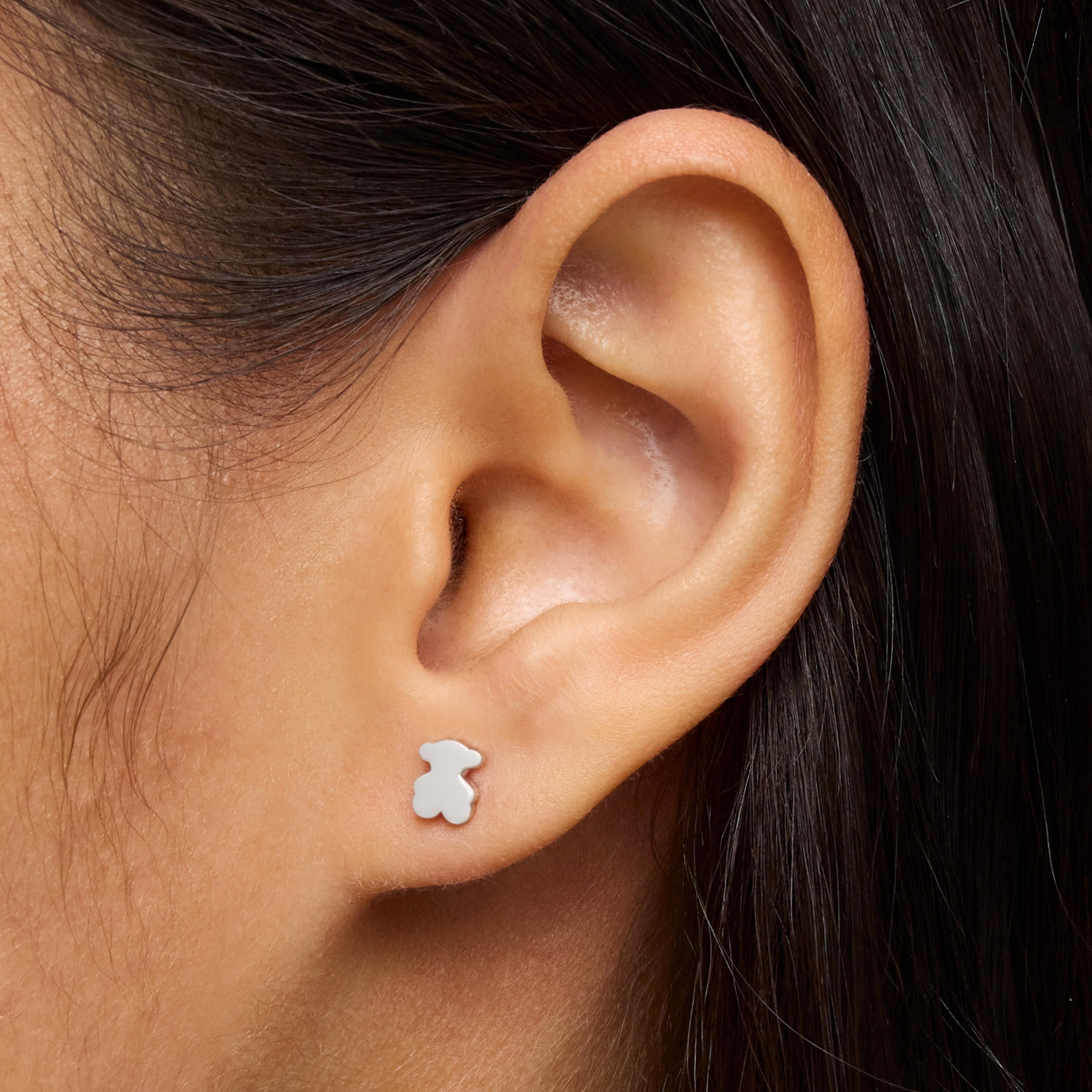 Silver 6mm Bear earrings Sweet Dolls