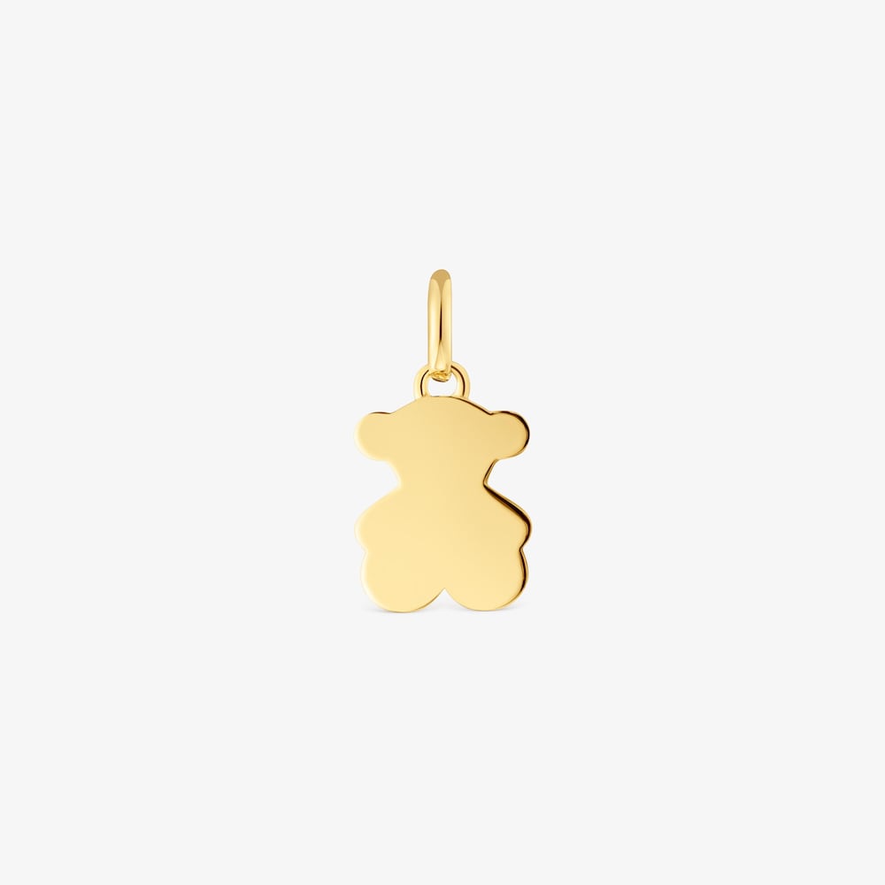 Pingente pequeno urso banhado a ouro 18&nbsp;K sobre prata 12&nbsp;mm Sweet Dolls