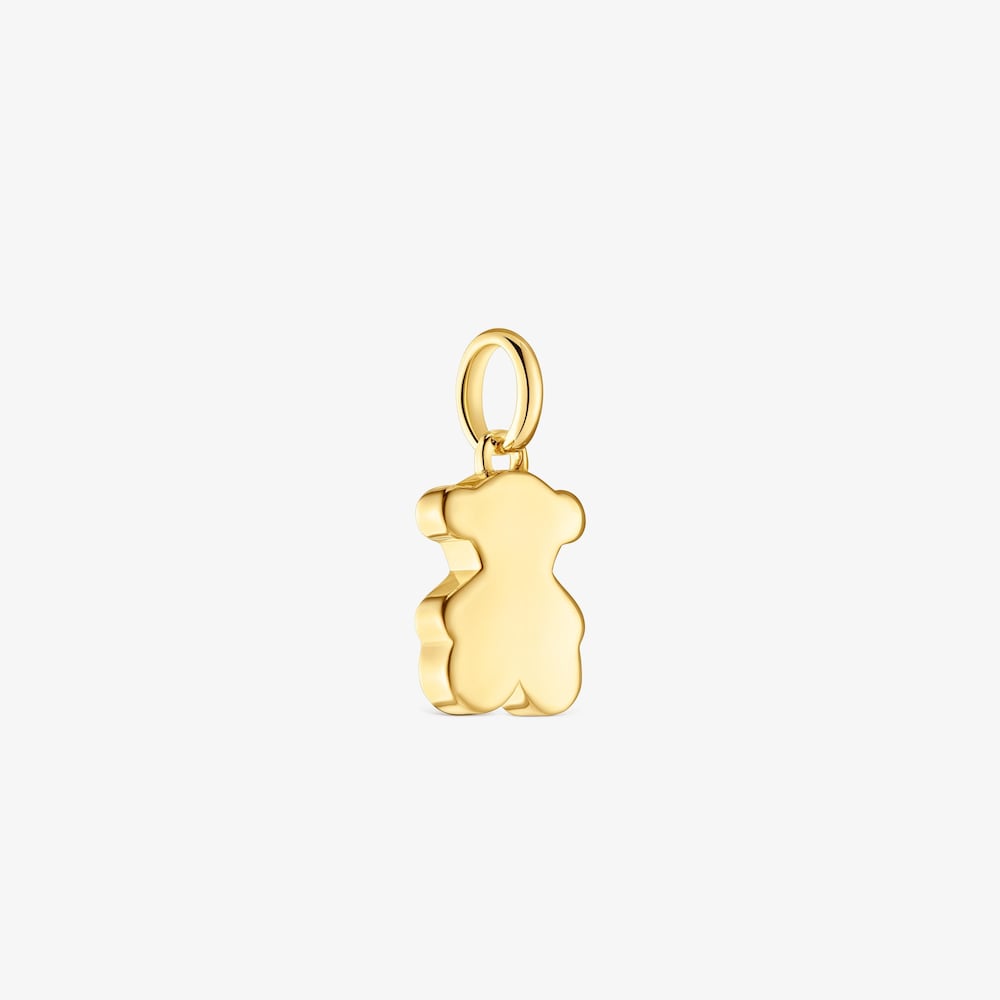 Pingente pequeno urso banhado a ouro 18&nbsp;K sobre prata 12&nbsp;mm Sweet Dolls