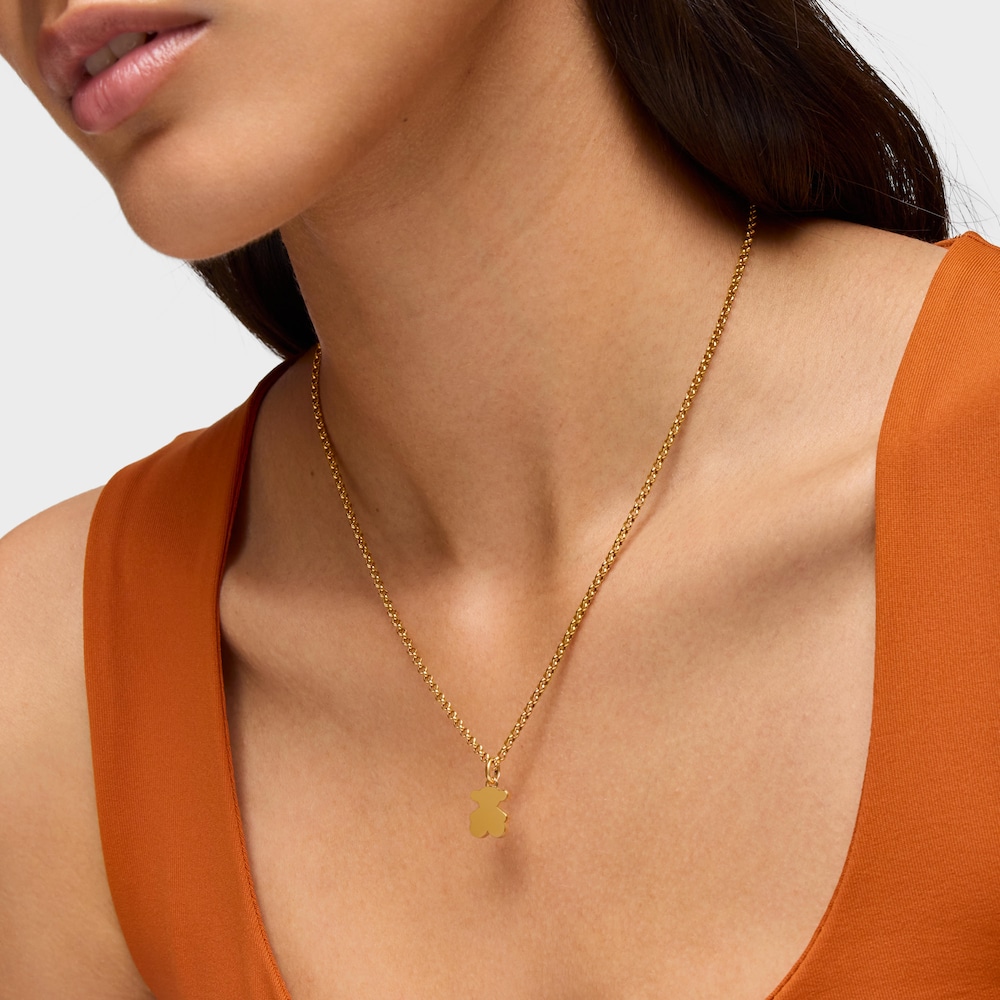 Pingente pequeno urso banhado a ouro 18&nbsp;K sobre prata 12&nbsp;mm Sweet Dolls