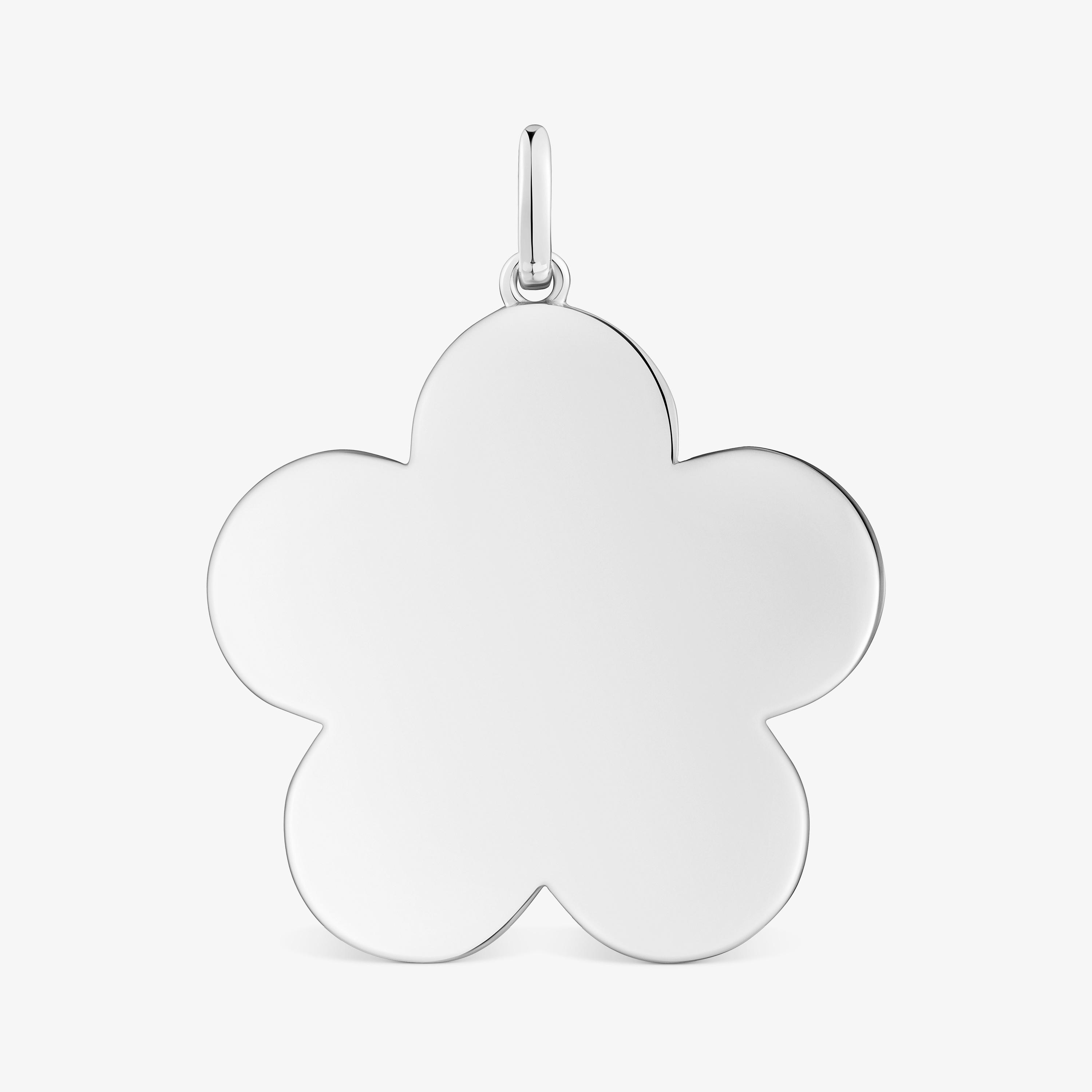 Medium 29mm silver flower Pendant Sweet Dolls
