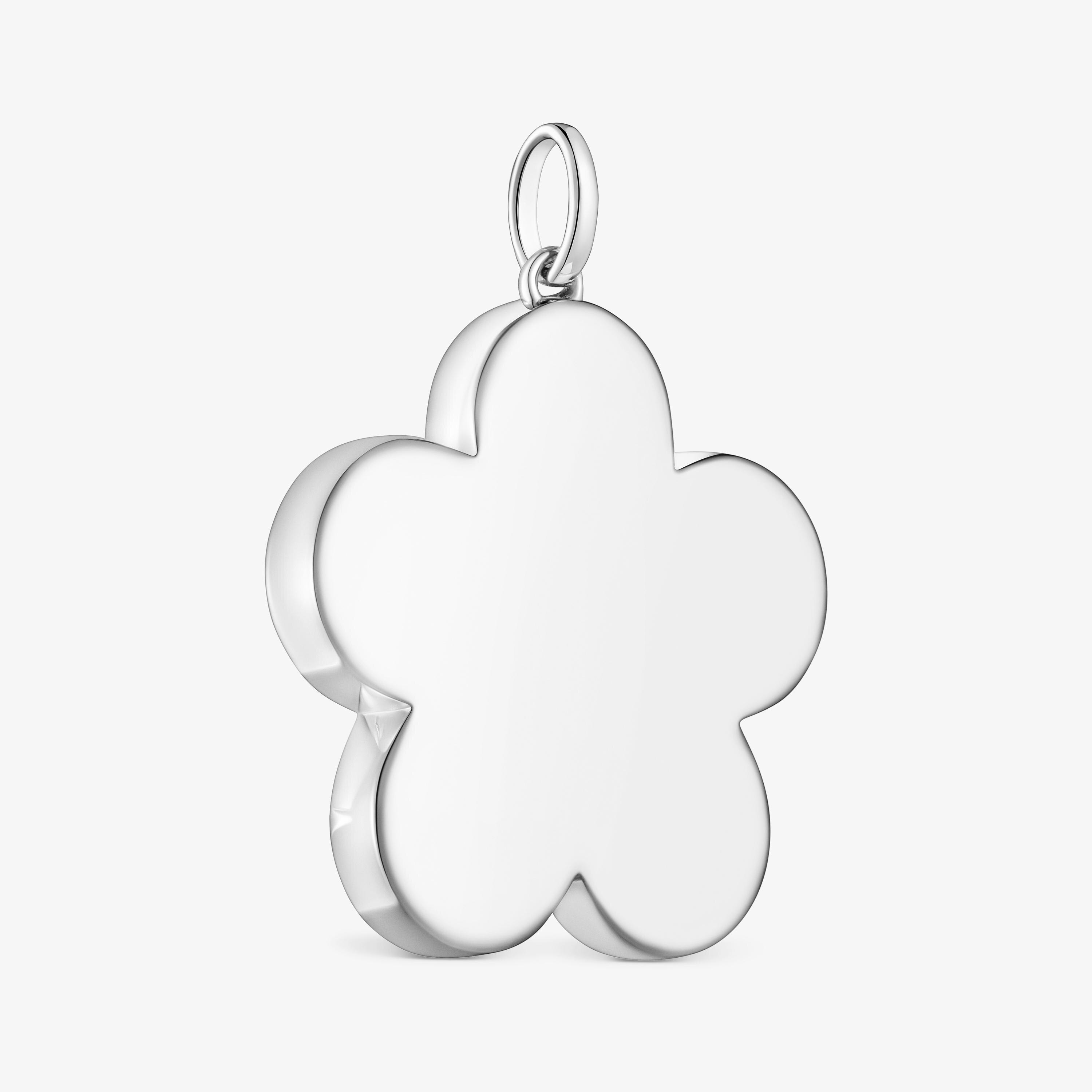 Medium 29mm silver flower Pendant Sweet Dolls