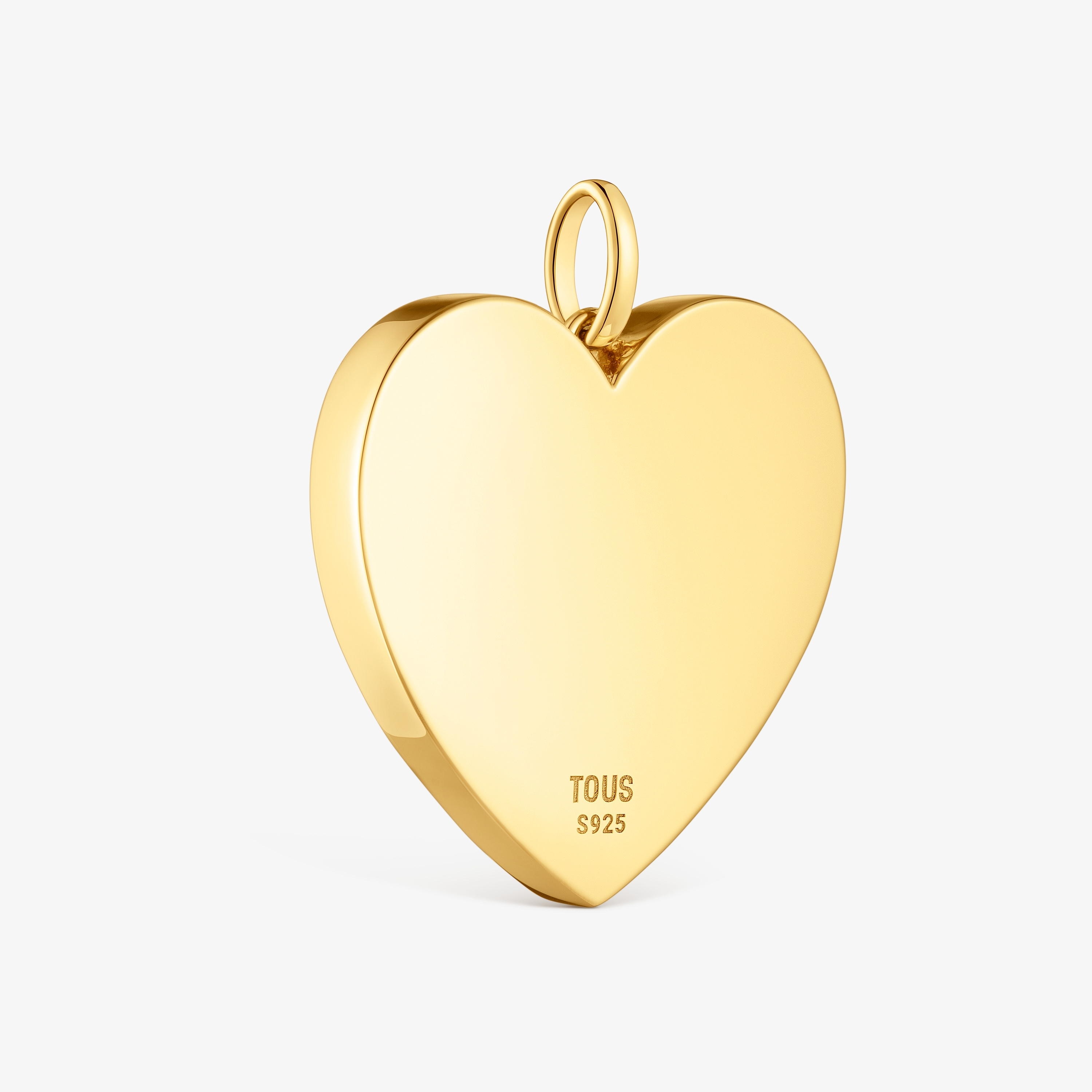 Medium 27mm 18K gold vermeil heart Pendant Sweet Dolls