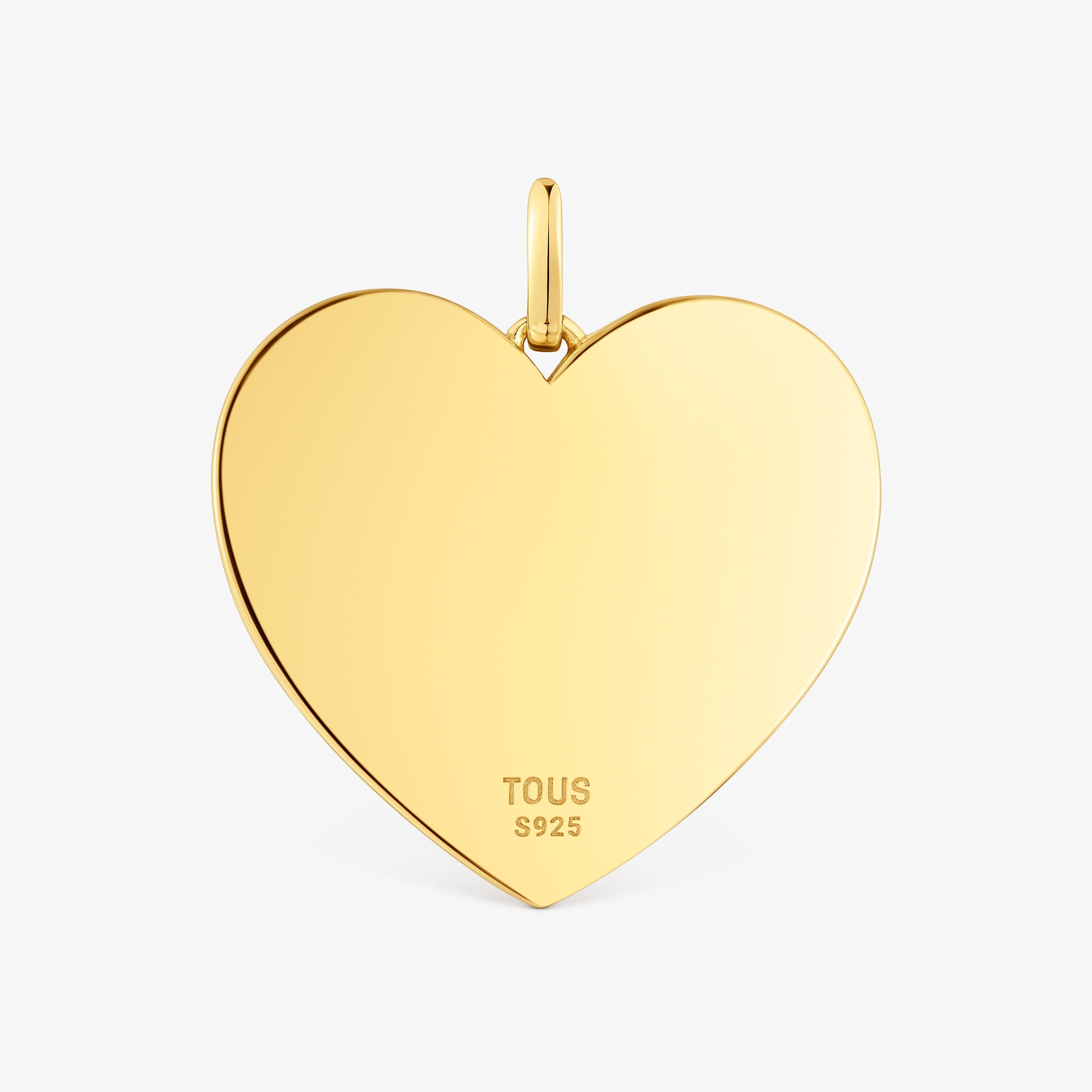 Medium 27mm 18K gold vermeil heart Pendant Sweet Dolls
