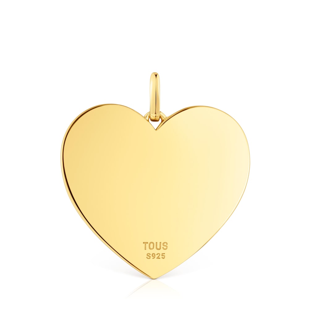 Colgante mediano corazón con baño de oro 18 kt sobre plata 27 mm Sweet Dolls image number 3