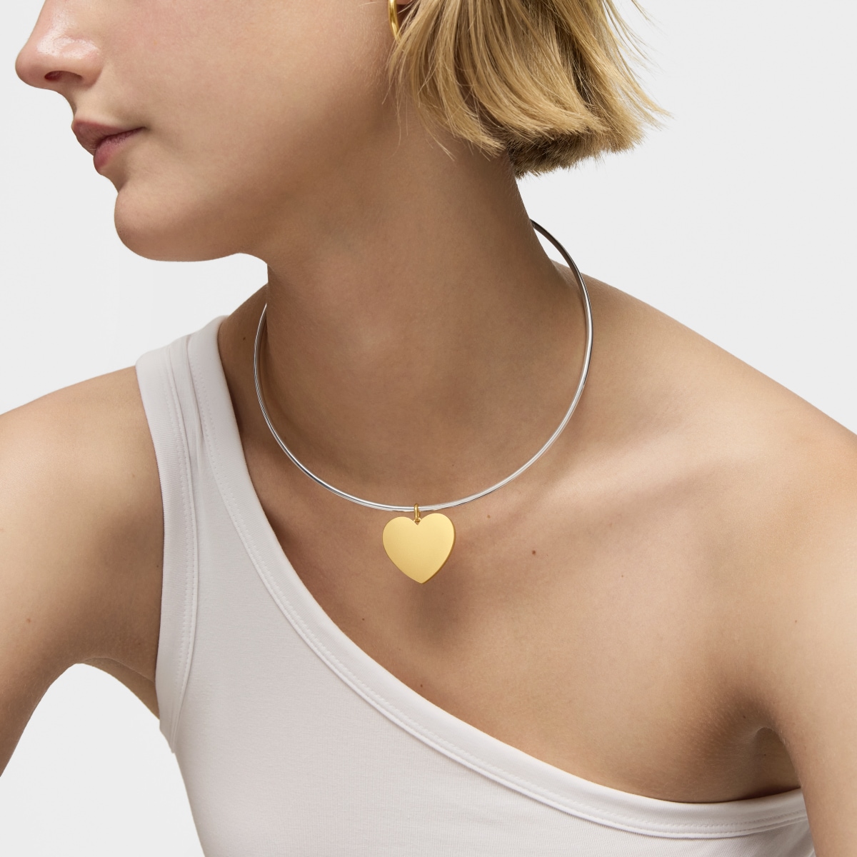 Medium 27mm 18kt gold plating over silver heart Pendant Sweet Dolls