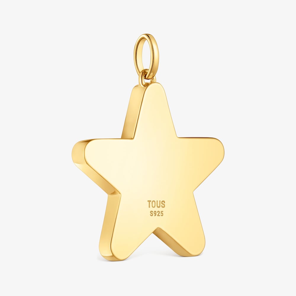Mittelgro&szlig;er Stern-Anh&auml;nger Sweet Dolls 27&nbsp;mm aus 18&nbsp;kt vergoldetem Silber