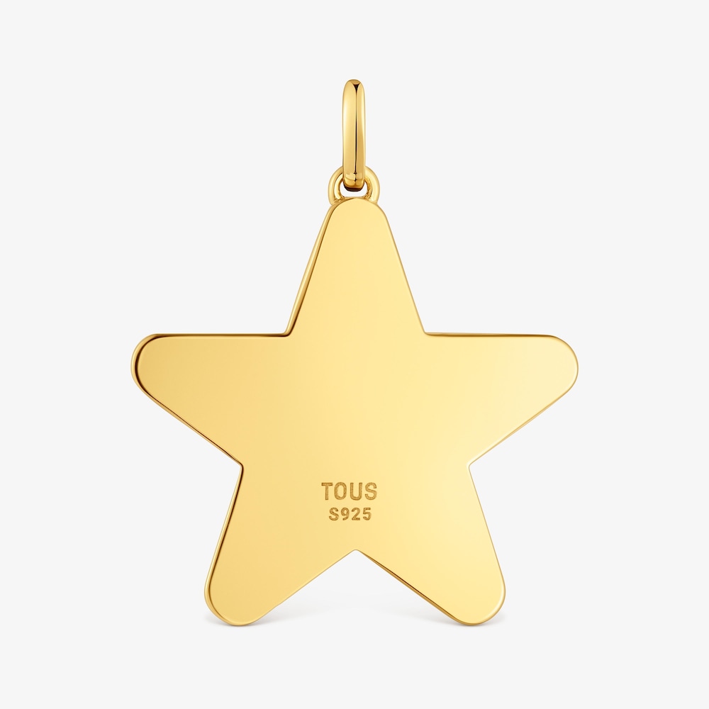 Mittelgro&szlig;er Stern-Anh&auml;nger Sweet Dolls 27&nbsp;mm aus 18&nbsp;kt vergoldetem Silber