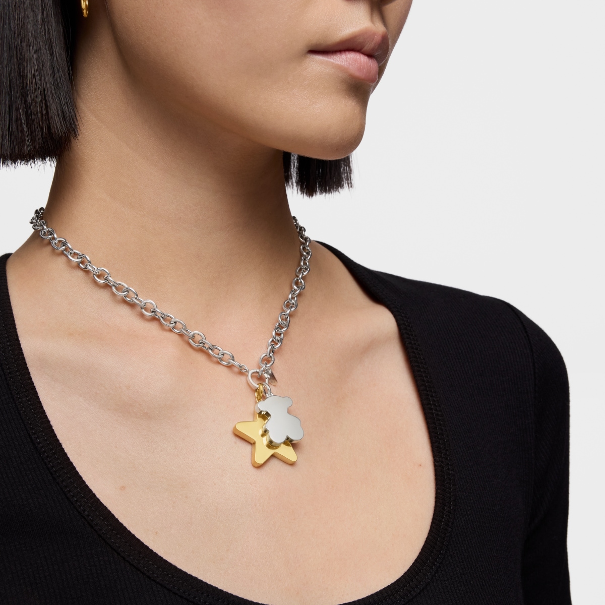 Medium 27mm 18kt gold plating over silver star Pendant Sweet Dolls